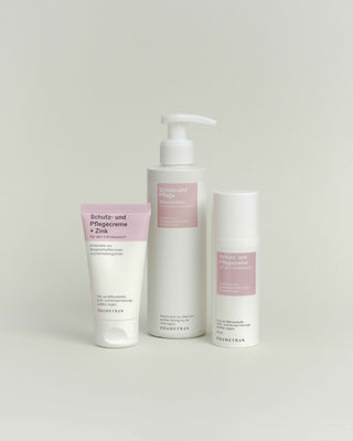 Set Abbildung der Schutz- und Pflegereihe für den Intimbereich.