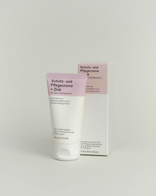 Produktbild der Schutz- und Pflegecreme +Zink mit Tube und Verpackung.