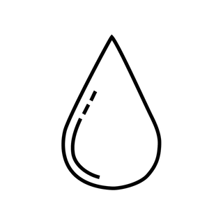 Ein Wassertropfen als schwarz-weißes Icon
